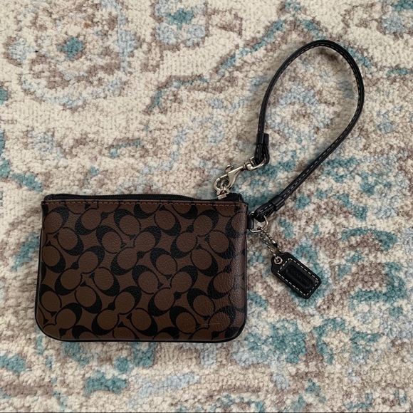 Brown Coach Wristlet with “C” Logo - Picture 2 of 5
